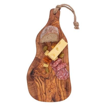 Bowls & Dishes | Pure Olive Wood Olijfhouten Serveerplank Rustiek met Handvat 40-45cm