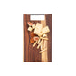 Bowls & Dishes Rose Wood serveerplank recht met metalen handvat - 39cm