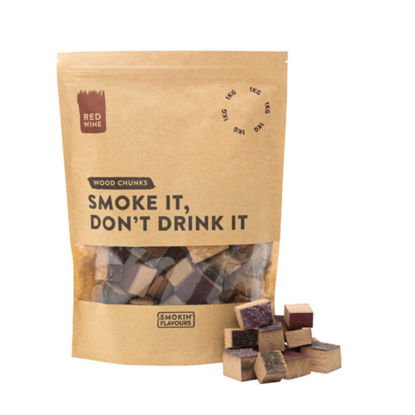 Smokin' Flavours Wood Chunks Red Wine Barrels 1kg