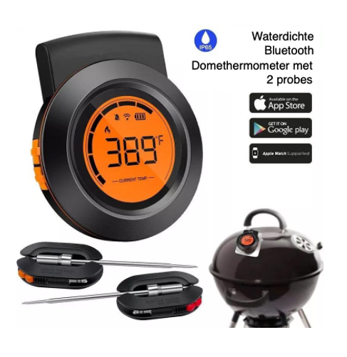 Bluetooth Dome thermometer met 2 probes - waterdicht