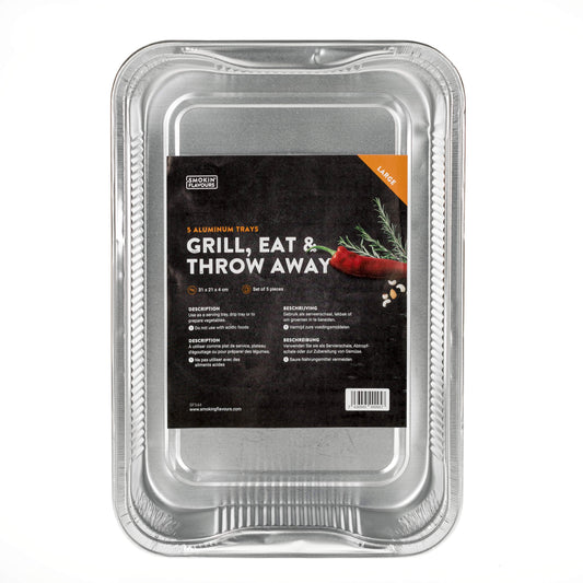 Smokin’ Flavours Drip Pan Aluminium Large 31x21x4cm - 5 stuks