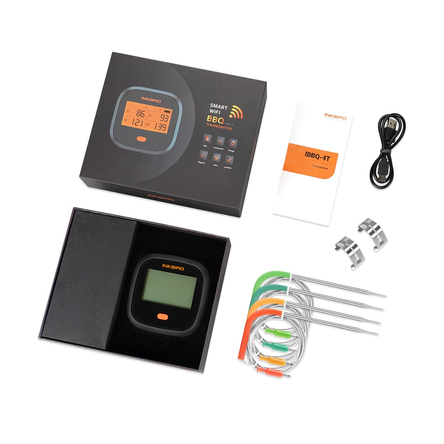 INKBIRD IBBQ-4T WIFI Thermometer | 4 wired probes