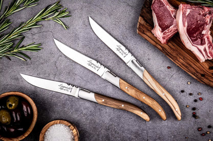 Laguiole Luxury Line Steakmessen - Olijfhout
