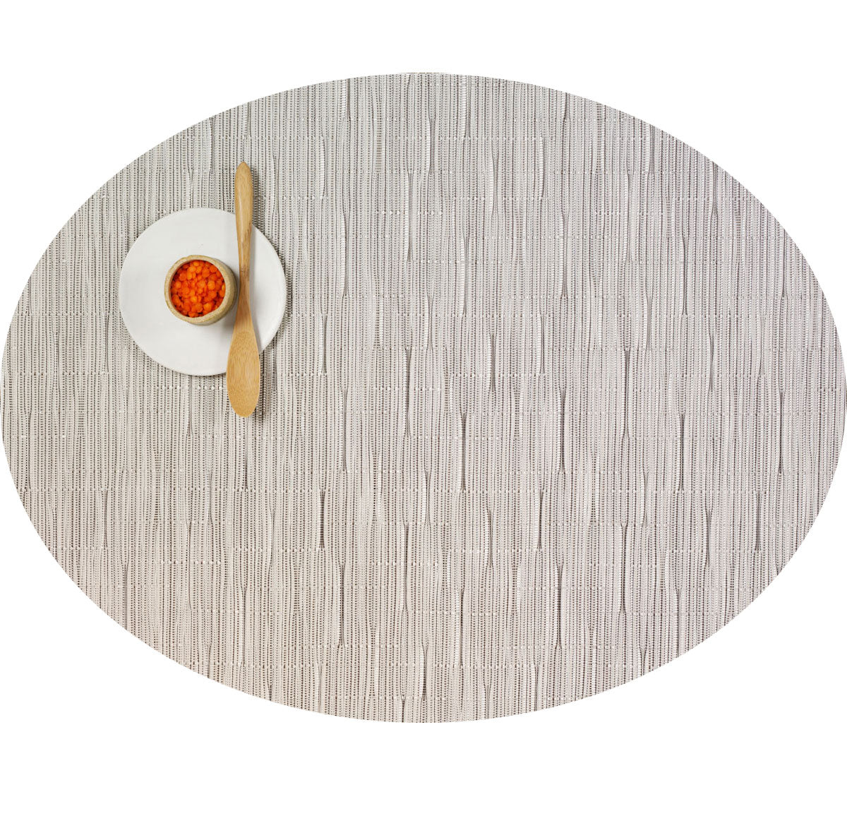 Chilewich placemat Bamboo oval - Chalk