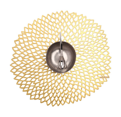 Chilewich Placemat Dahlia Rond 36x39cm | Brass